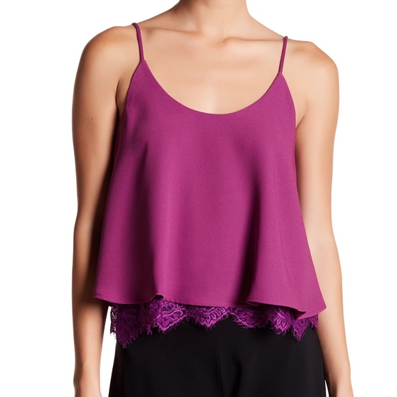 Harlowe & Graham Tops - Harlowe & Graham Double Layer Lace Cami